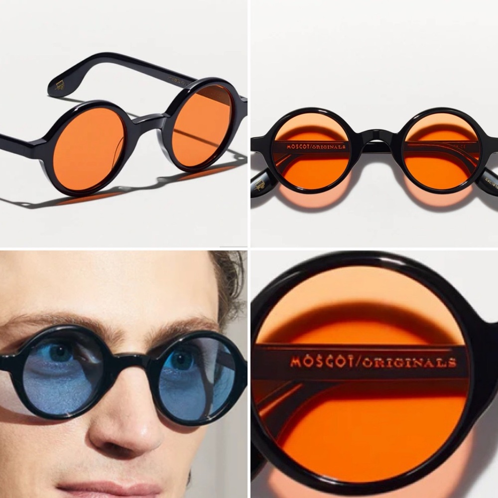 Moscot Round Black Frames With Orange Lenses - image 1